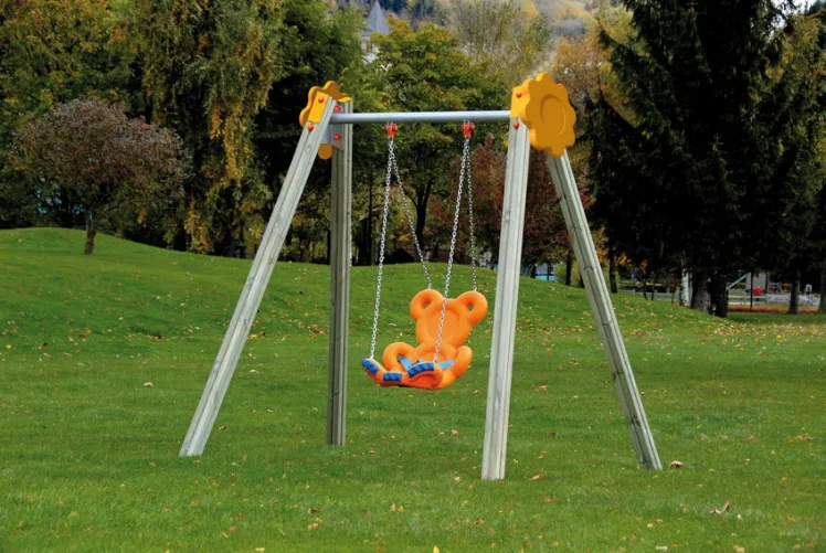 Spielplatz-Aluminium-Schaukelgerst DIN EN 1176 Teddyschaukel OXI mit Babyschauk